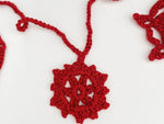 Crochet red snowflakes garland