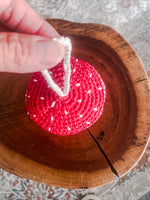 Crochet mushroom ornament