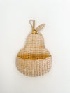 Rattan pear shaped wall hanging basket