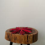 Seagrass Christmas handwoven ornament red
