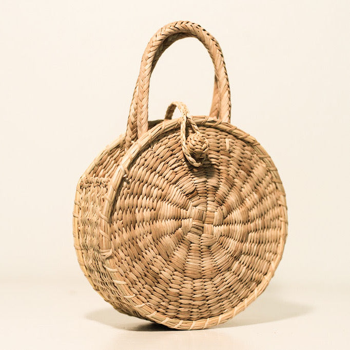 Vintage Rattan Basket Purse With Leather Handle, Summer Straw Bag, Purse  With Adjustable Leather Strap - Etsy