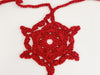 Crochet red snowflakes garland