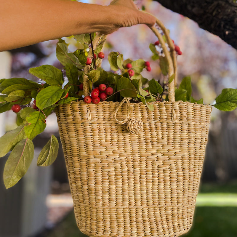 Multi-use seagrass basket