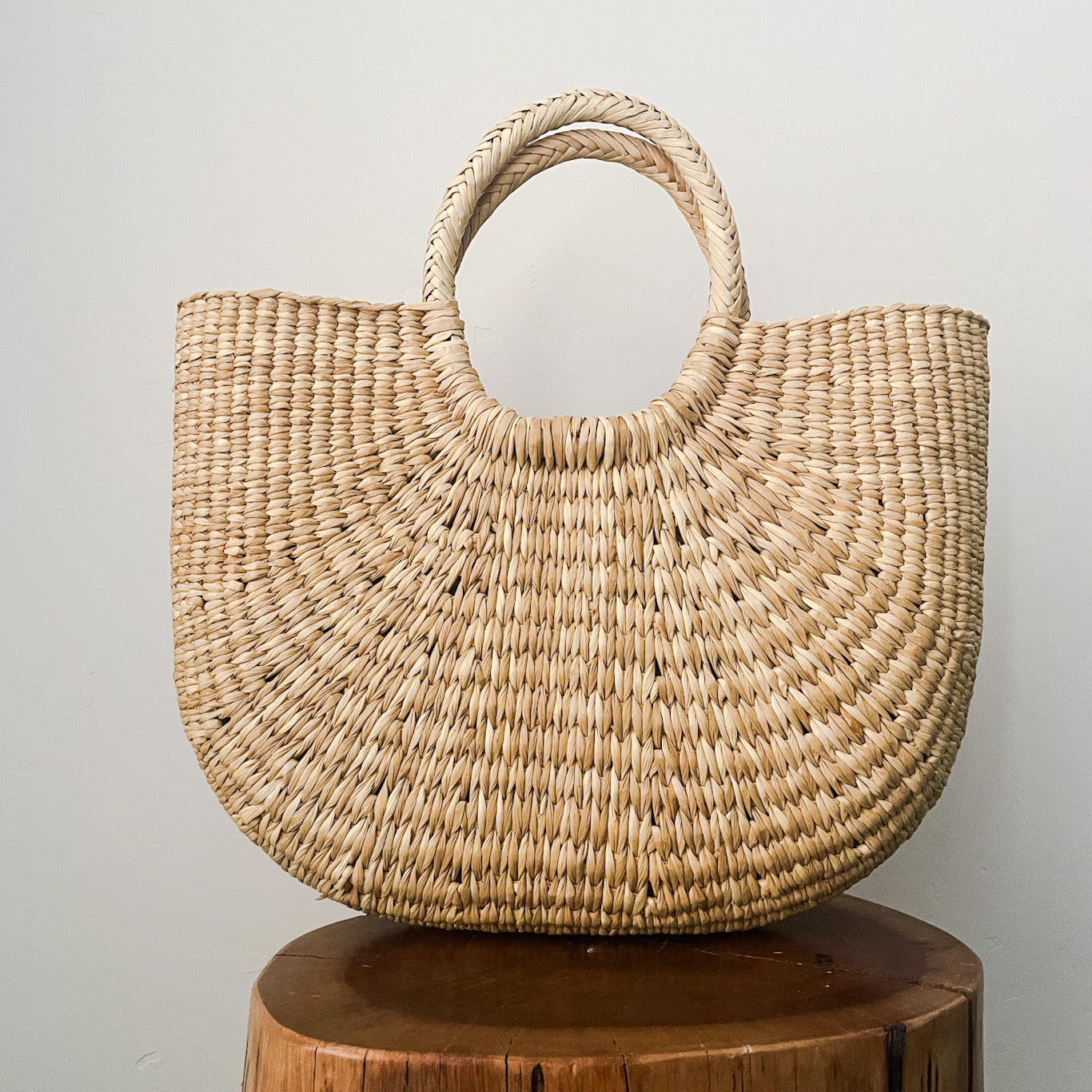 Half Moon Straw Bag